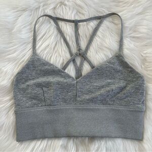 Alo Alosoft Lavish Bra in Athletic Heather Gray (Small)